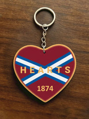 Maroon Hearts Football Lover Printed Keychain