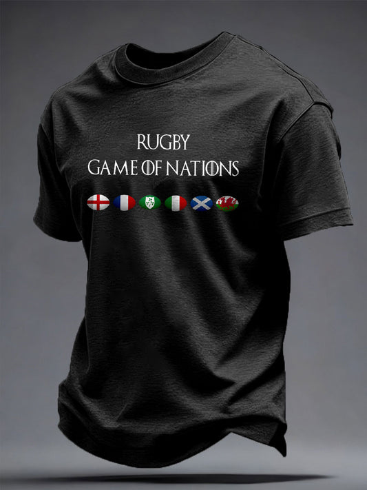 Men's Rugby Lover Game of Nations Printed T-shirt