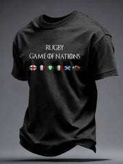 Men's Rugby Lover Game of Nations Printed T-shirt