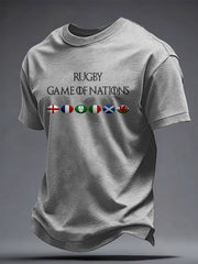 Men's Rugby Lover Game of Nations Printed T-shirt