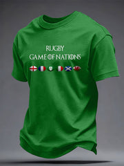 Men's Rugby Lover Game of Nations Printed T-shirt