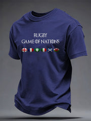 Men's Rugby Lover Game of Nations Printed T-shirt