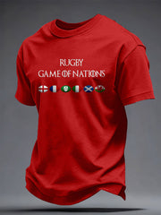 Men's Rugby Lover Game of Nations Printed T-shirt