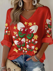 Women's Wales Welsh Rugby Lover Printed Waffle Tops