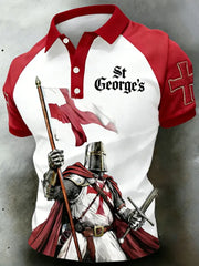 Men's St George's Day Casual Short-Sleeve Polo Shirt