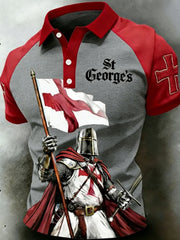 Men's St George's Day Casual Short-Sleeve Polo Shirt