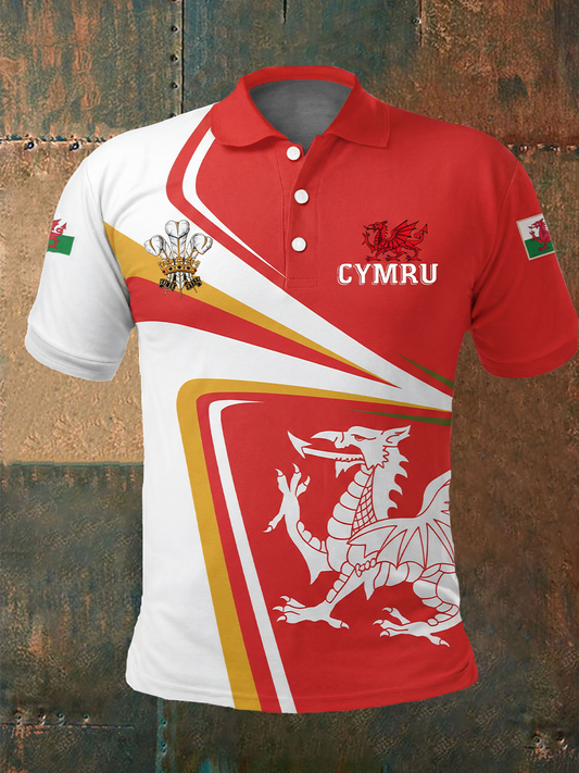 Men's Welsh rugby Lover Printed polo shirt