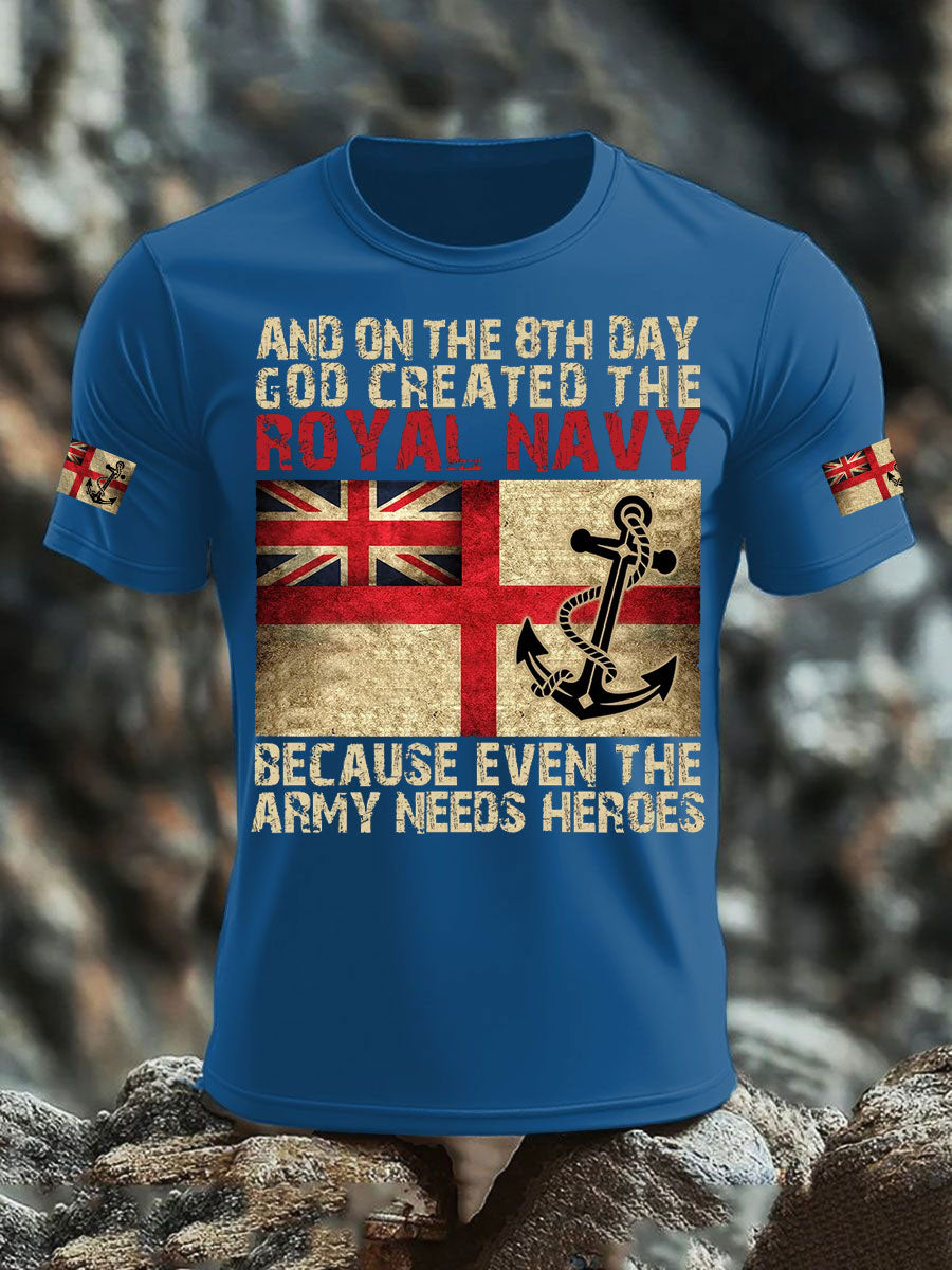 Men's British Veteran imitation cotton short-sleeved T-shirt-1