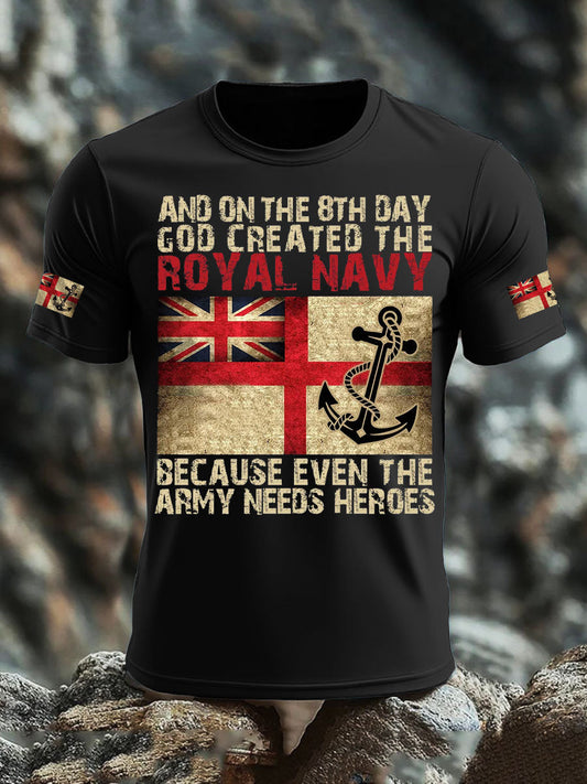 Men's British Veteran imitation cotton short-sleeved T-shirt