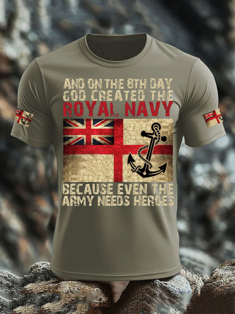 Men's British Veteran imitation cotton short-sleeved T-shirt-3