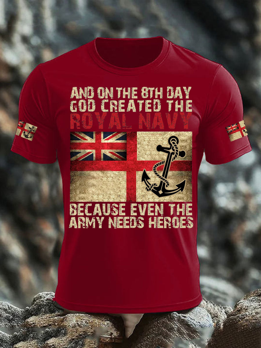 Men's British Veteran imitation cotton short-sleeved T-shirt-5