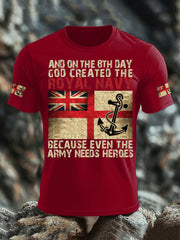 Men's British Veteran imitation cotton short-sleeved T-shirt-5