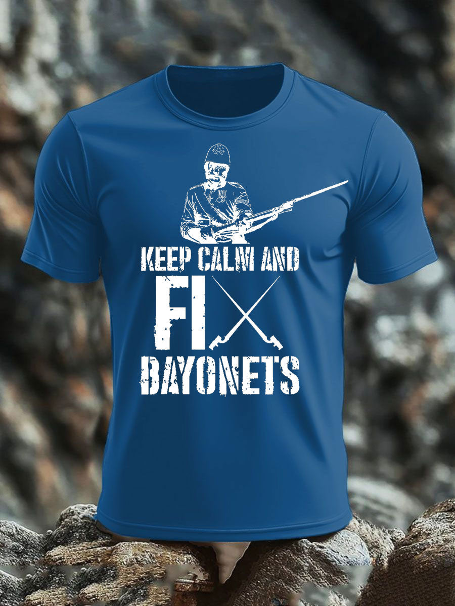 Men's British Veteran imitation cotton short-sleeved T-shirt-1