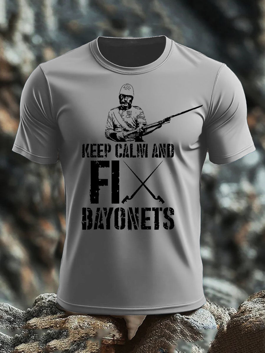 Men's British Veteran imitation cotton short-sleeved T-shirt-4