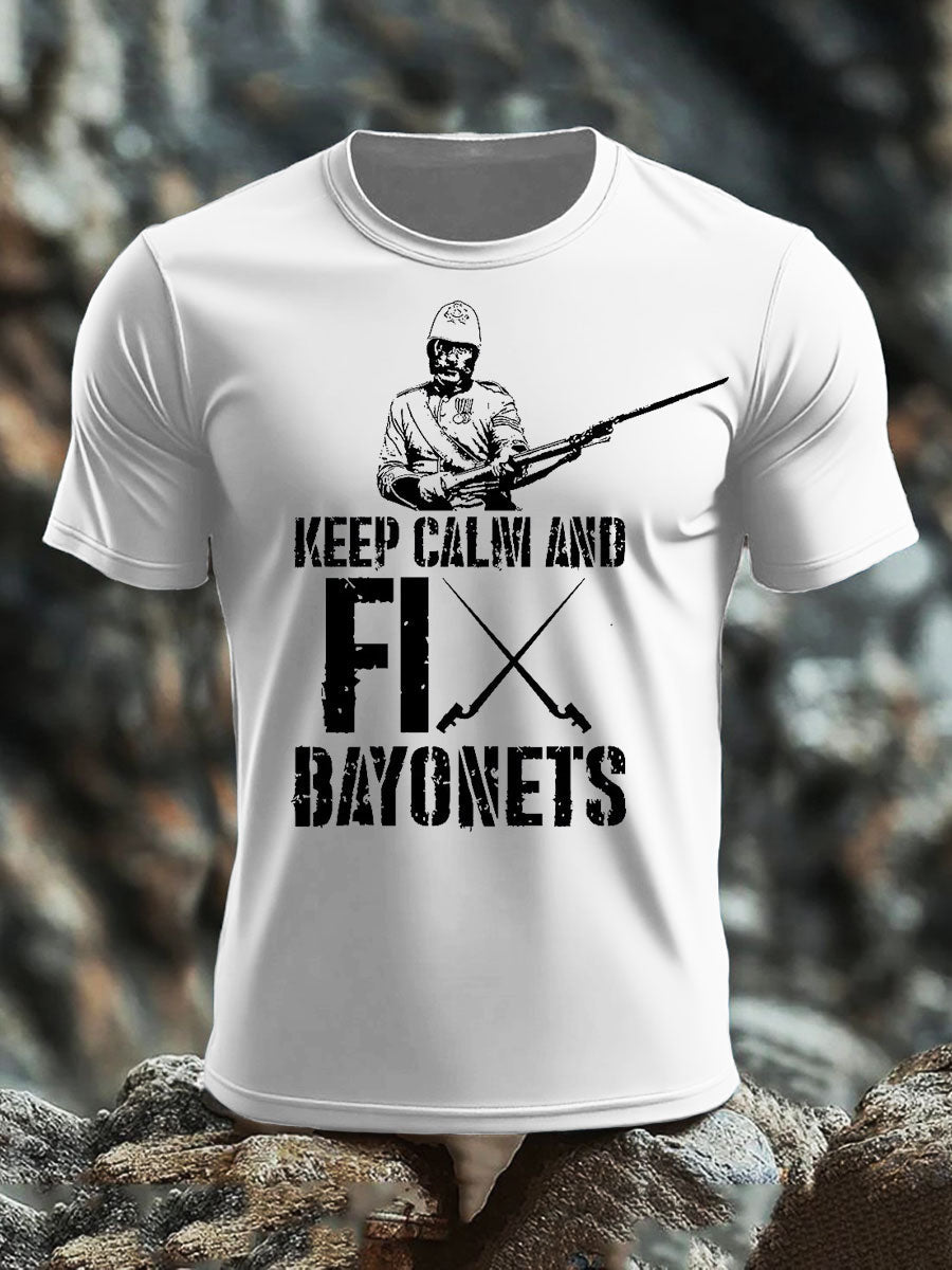 Men's British Veteran imitation cotton short-sleeved T-shirt-5