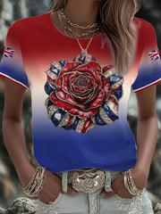 Women's UK Flag Art Printed T-shirt