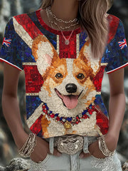 Women's UK Flag Art Printed T-shirt