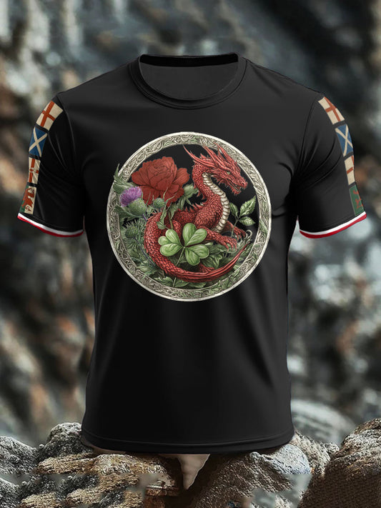 Men's UK Scotland England Northern Ireland Wales Flag Art Printed T-shirt