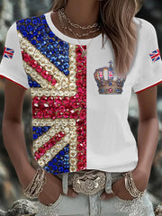 Women's UK Flag Art Printed T-shirt-1