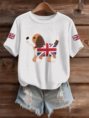 Women's UK Flag Butterfly Cozy Knit Sweater