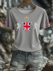 Women's UK Flag Art Printed T-shirt-1