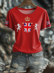 Women's UK Flag Art Printed T-shirt-2