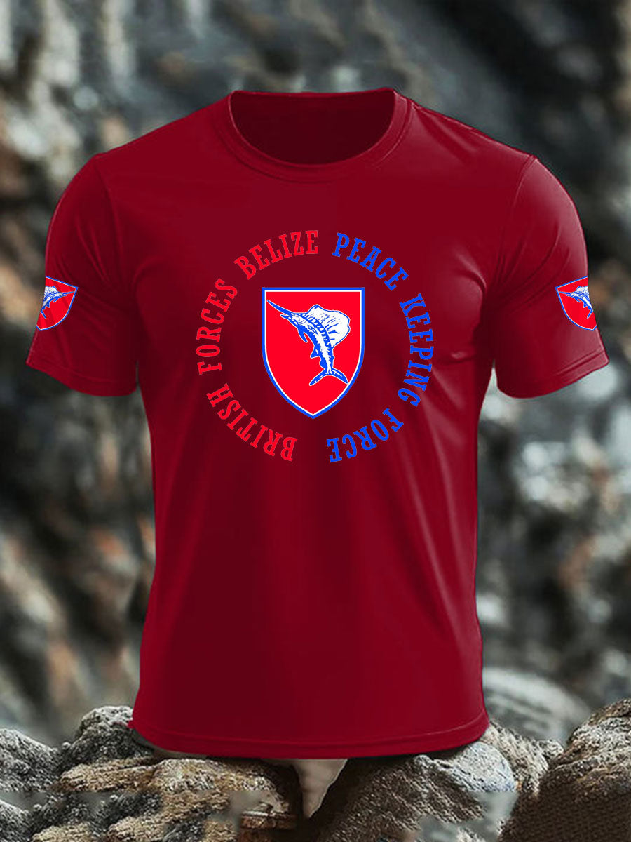 Men's British Veteran imitation cotton short-sleeved T-shirt-4