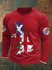 Men's UK Scotland England Northern Ireland Wales Flag Art Printed T-shirt-4