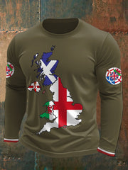 Men's UK Scotland England Northern Ireland Wales Flag Art Printed T-shirt-5