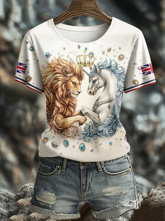 Women's UK Flag Art Printed T-shirt