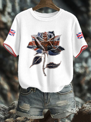 Women's UK Flag Art Printed Tops-1