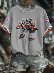 Women's UK Flag Art Printed Tops-2