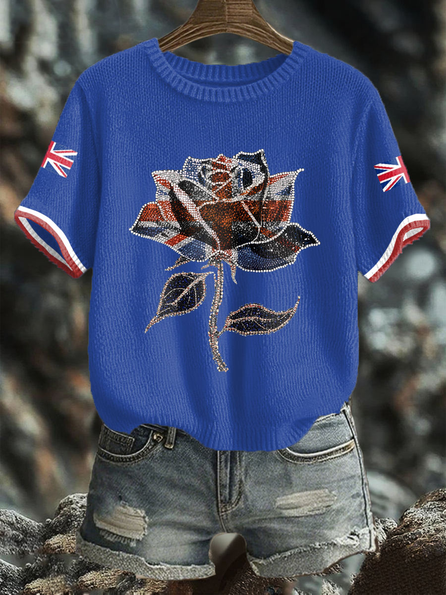 Women's UK Flag Art Printed Tops-4