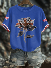 Women's UK Flag Art Printed Tops-4