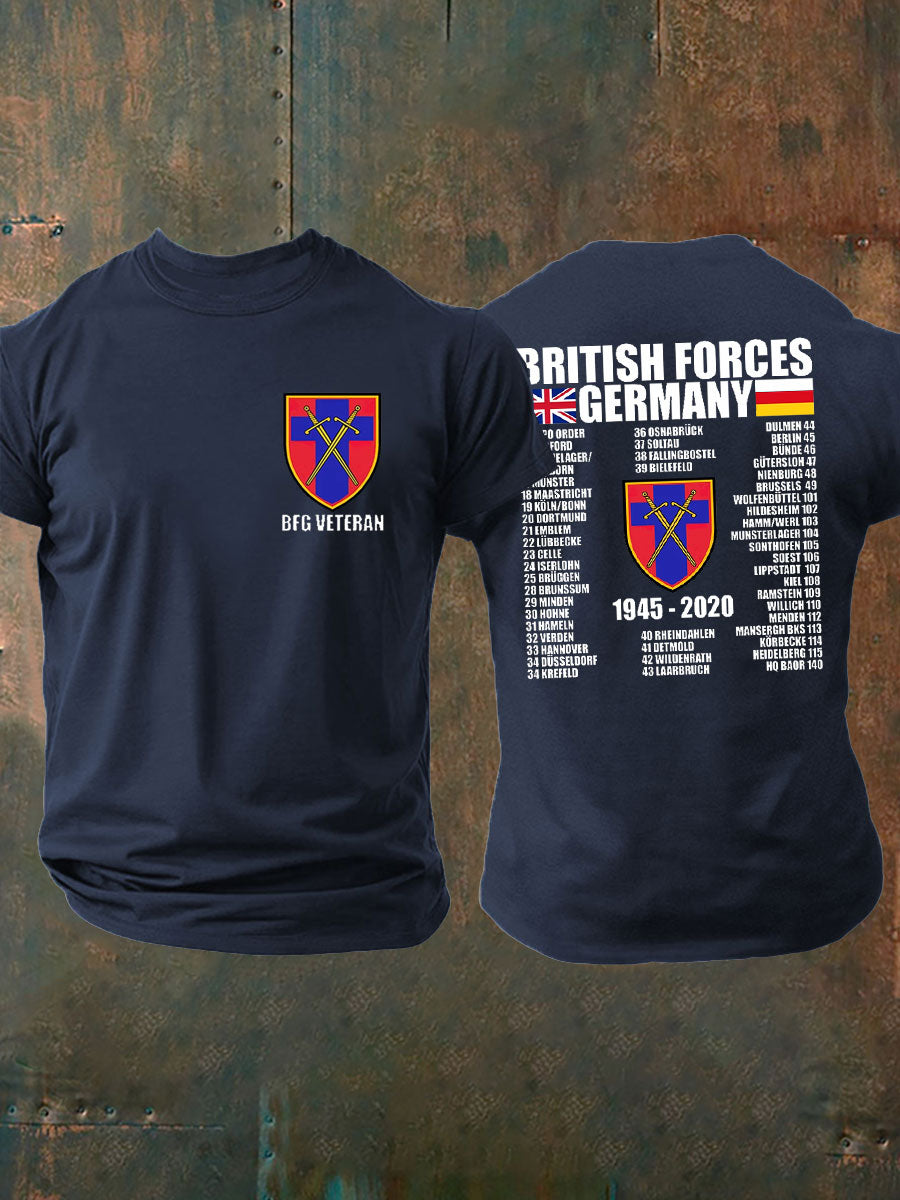 Men's British Veteran imitation cotton short-sleeved T-shirt-1