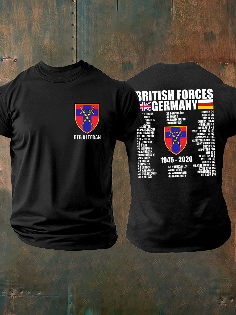 Men's British Veteran imitation cotton short-sleeved T-shirt