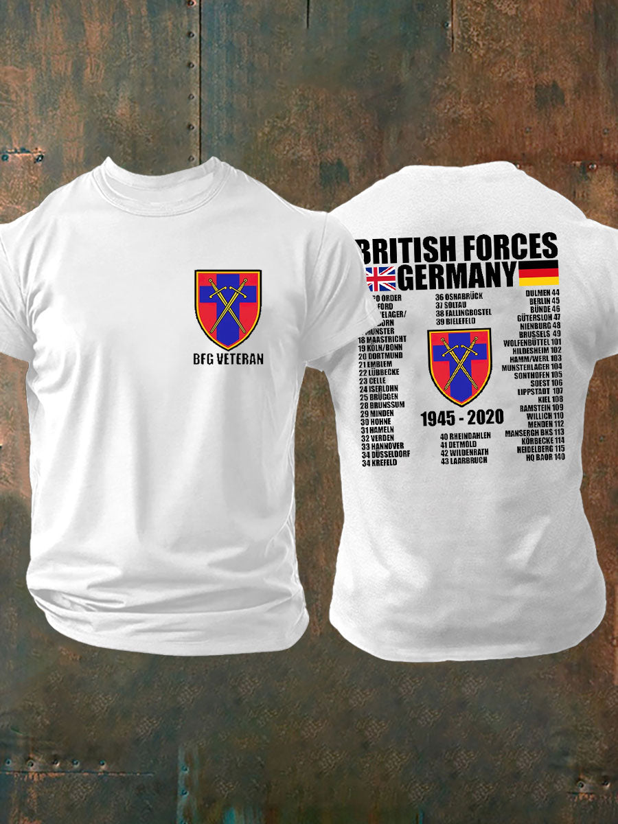 Men's British Veteran imitation cotton short-sleeved T-shirt-2