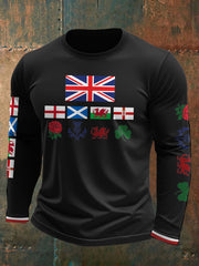 Men's UK Scotland England Northern Ireland Wales Flag Art Printed T-shirt