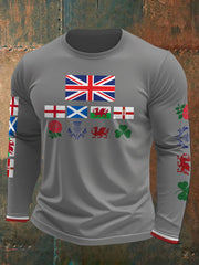 Men's UK Scotland England Northern Ireland Wales Flag Art Printed T-shirt-2