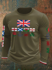 Men's UK Scotland England Northern Ireland Wales Flag Art Printed T-shirt-5