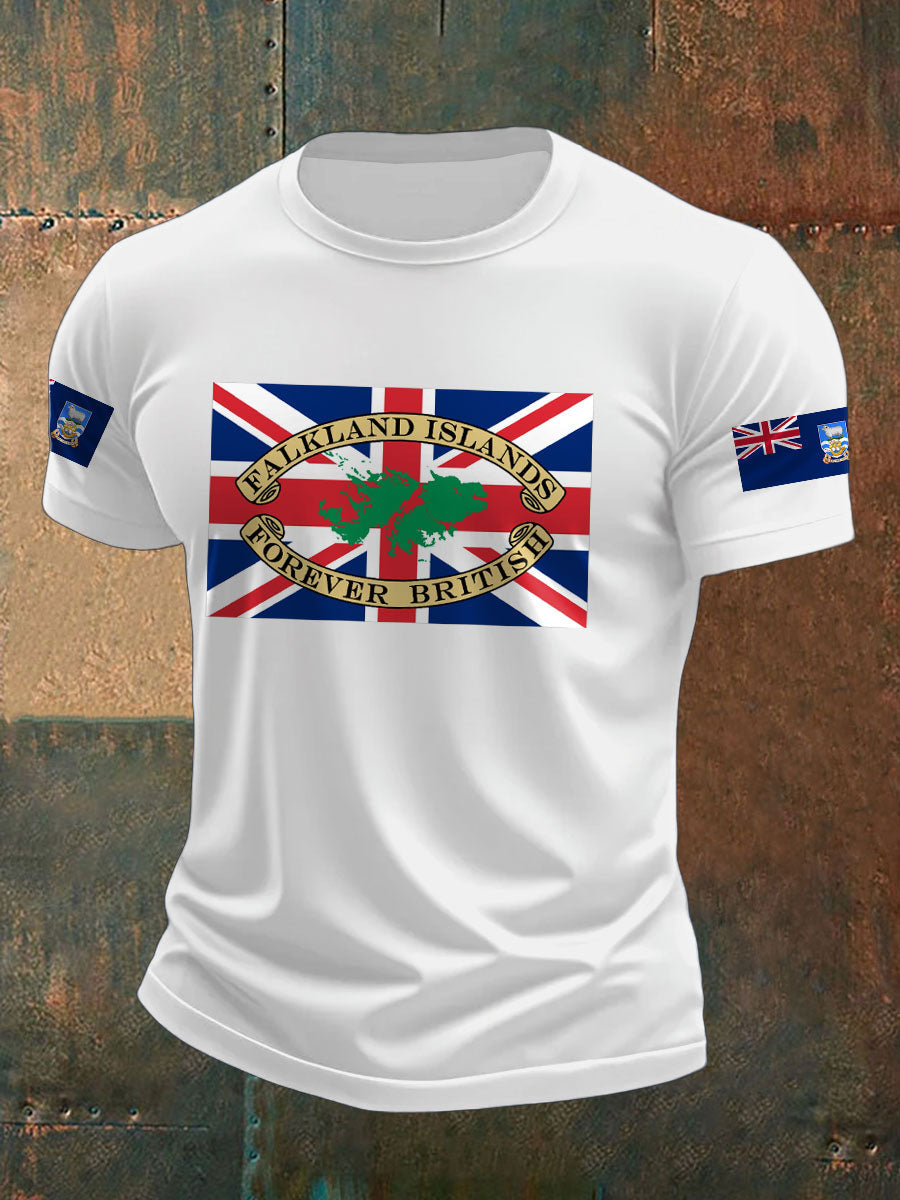 Men's Falklands War UK Flag Printed T-shirt-2