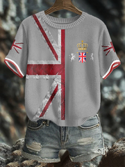 Women's UK Flag Art Printed Tops-2