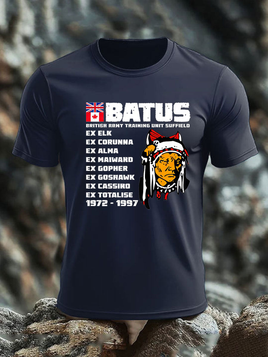 Men's British Veteran imitation cotton short-sleeved T-shirt-1