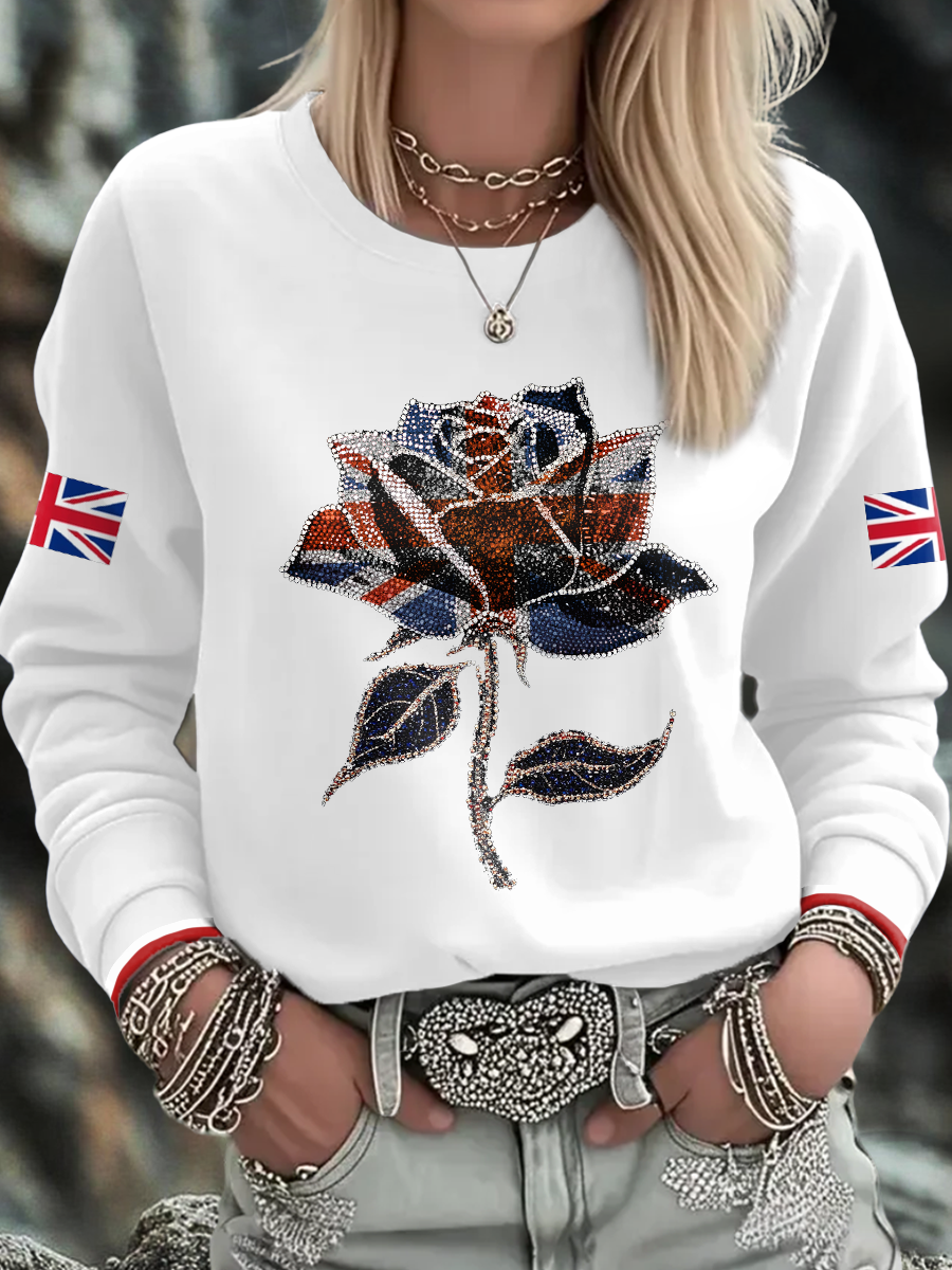 Women's UK Flag Art Printed Sweatshirt-1