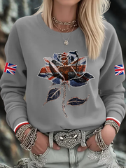 Women's UK Flag Art Printed Sweatshirt-2
