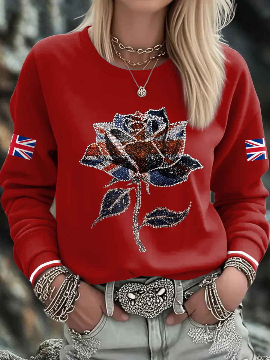 Women's UK Flag Art Printed Sweatshirt-3