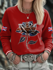 Women's UK Flag Art Printed Sweatshirt-3