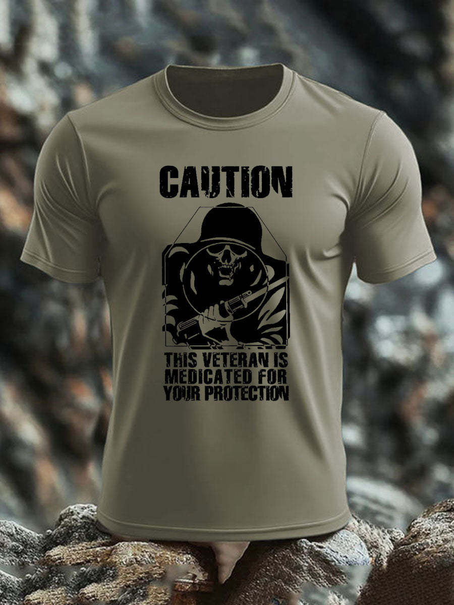 Men's British Veteran imitation cotton short-sleeved T-shirt-2