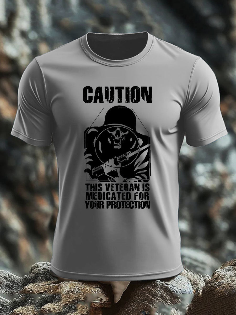 Men's British Veteran imitation cotton short-sleeved T-shirt-1