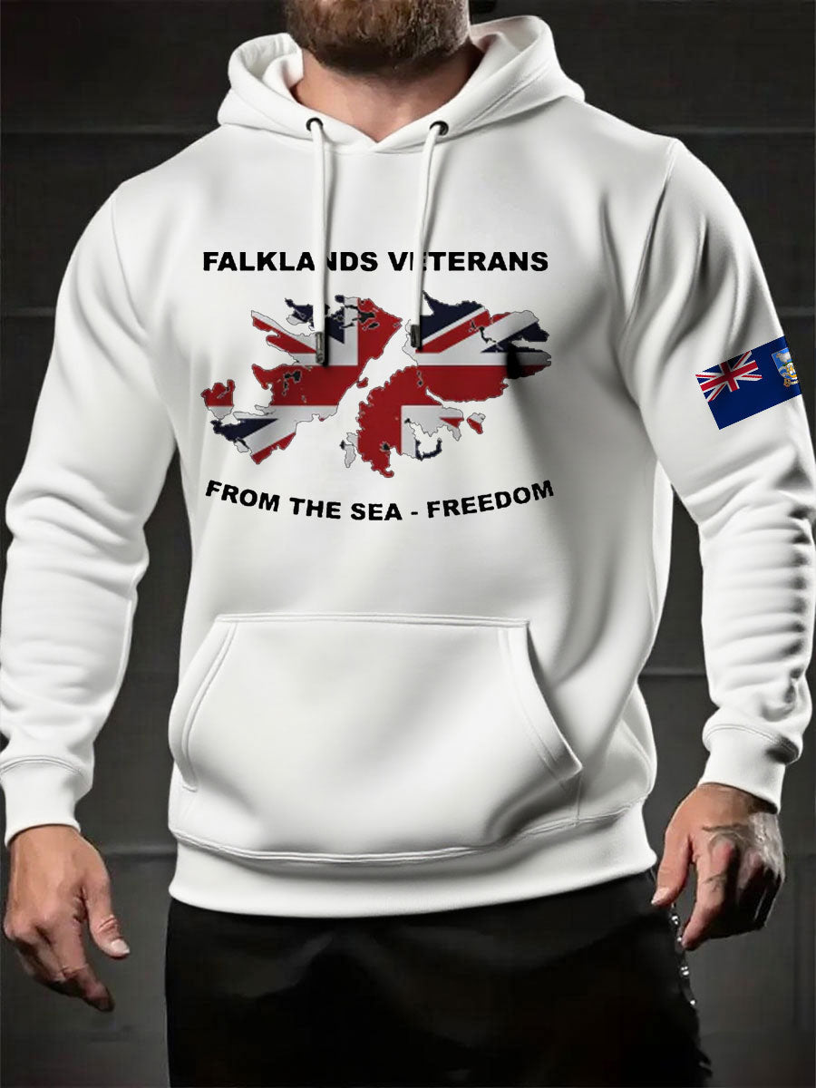 Men's Falklands War UK Flag Printed Hoodie-1